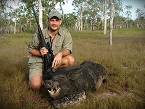 Dan Brongiel with his Australian wild boar.